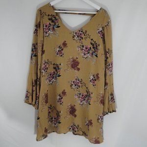 ALTARD STATE Dress Yellow Floral LARGE